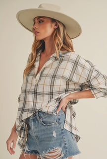 Plaid Pullover Top