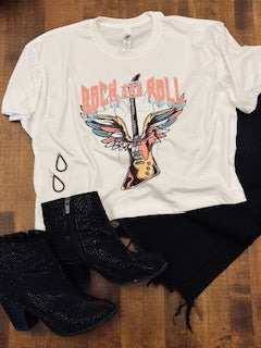 Rock-n-Roll Cropped Graphic Tee