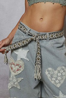 POL Boho Edge Studded Tassel Belt