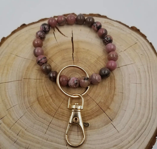 Natural Stone Bracelet Keychain