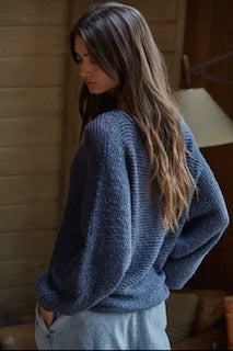 Knit Crochet Round Neck Sweater